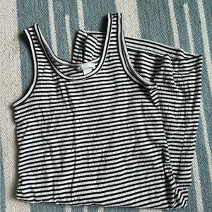 H&M Striped And Ribbed Maternity Dress